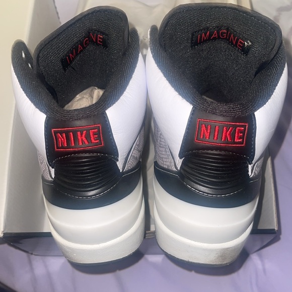 Mens air Jordan 2 retro white/fire red-black -sail size 8 - Picture 5 of 10